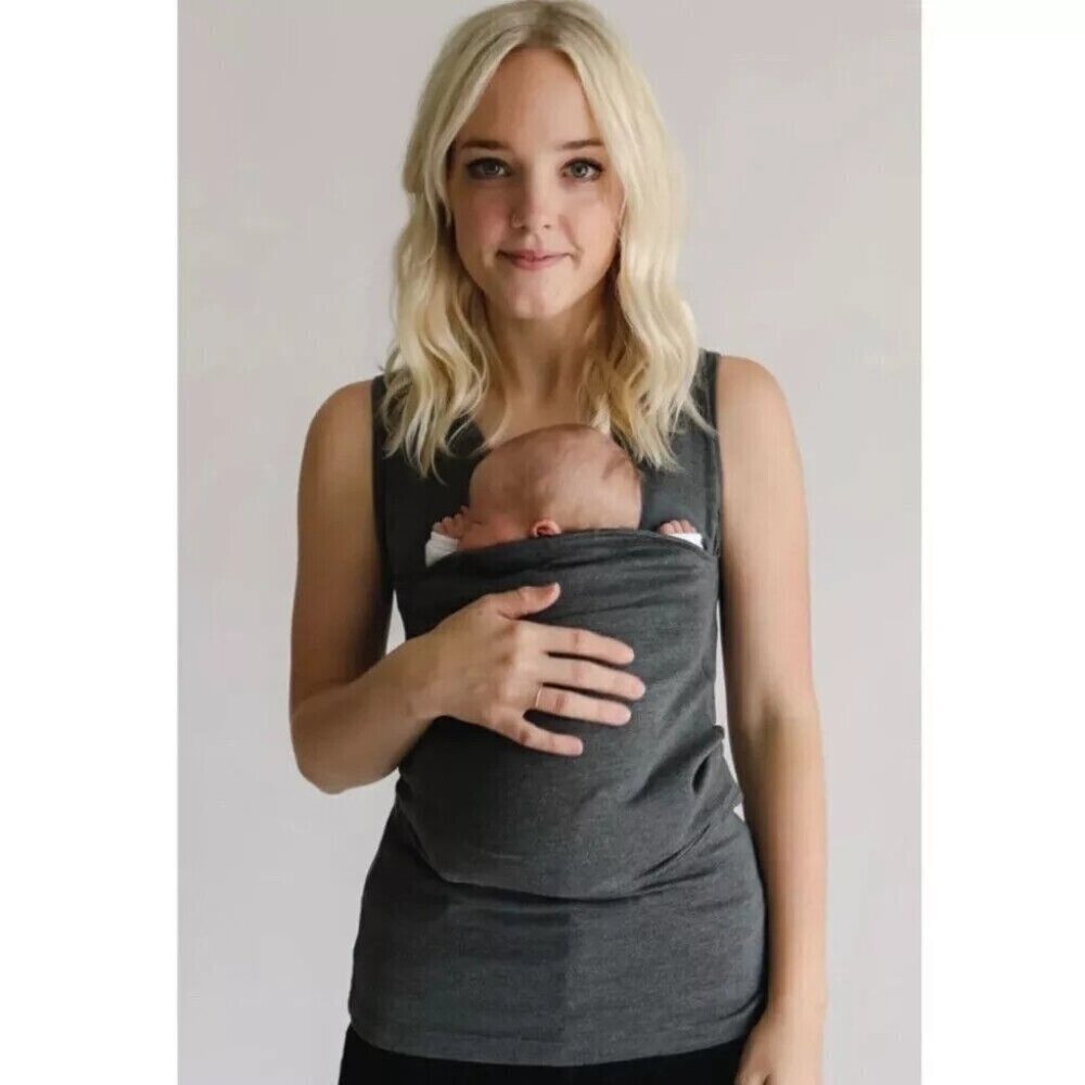 Lalabu Women's Soothe‎ Baby Wearing Infant Sleeveless Tank Shirt in Gray Size S